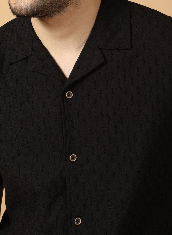 Hence Men Relaxed Opaque Casual Shirt with Cuban Collar - Image 2