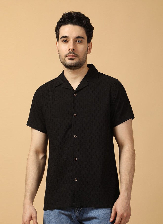 Hence Men Relaxed Opaque Casual Shirt with Cuban Collar - Image 1
