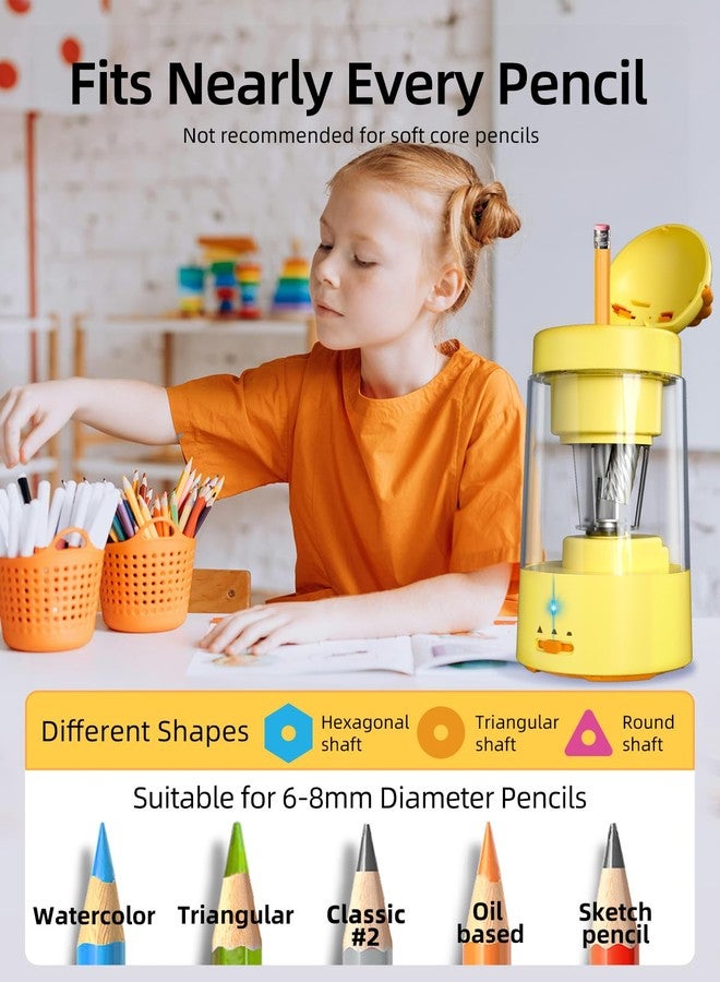 Zmol Fully Automatic Pencil Sharpener, Lion Pencil Sharpener for Colored Pencils,Auto in & Out, Rechargeable Portable Pencil Sharpeners for No.2/Colored Pencils(6-8mm), Classroom/Office/Home - Image 4
