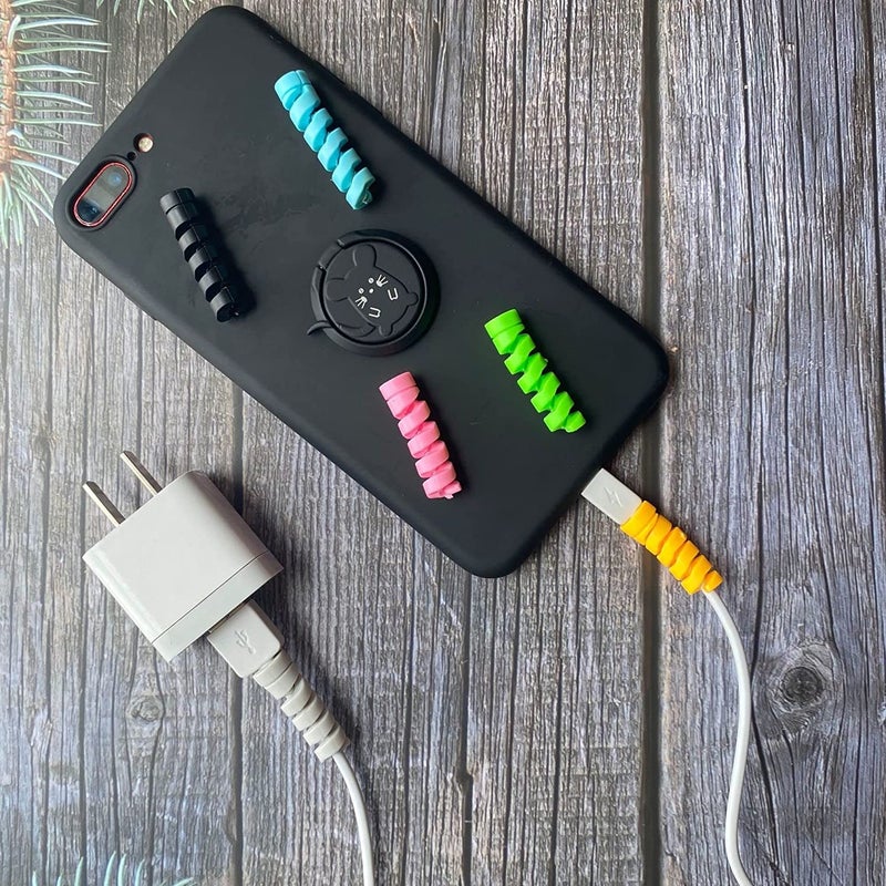 Striff 10 قطع واقيات كابل سيليكون مرنة للغاية، واقي كابل الشاحن، واقي الشاحن، واقي الأسلاك، واقي الكابل، واقي كابل الشحن (متعدد الألوان) - Image 2