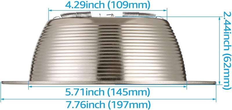 TORCHSTAR 12-Pack 6 Inch Stylish Decor Recessed Light Trim, Step Baffle with Detachable Ring, Full Metal, Fit Halo/Juno Remodel Housing, Satin Nickel - Image 2