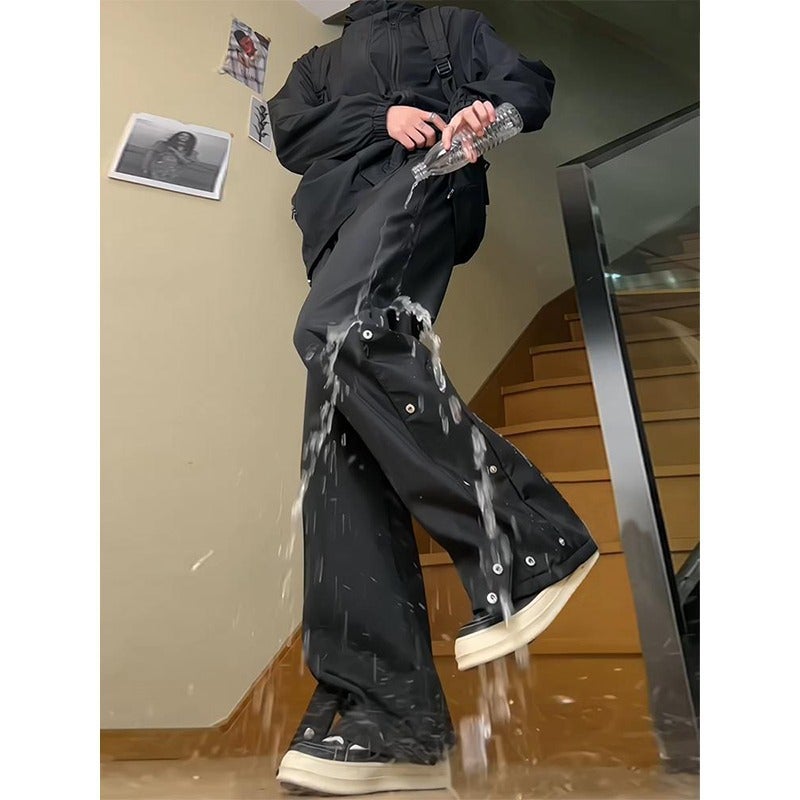 American Style Outdoor Waterproof Tooling Pants Men'S Fleece-Lined Thickened Pants Mountaineering Straight Leg Wide Leg Casual Pants - Image 4