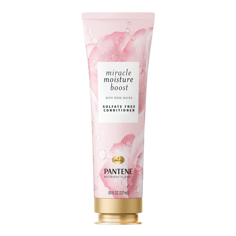 Pantene Nutrient Blends Miracle Moisture Boost Rose Water Conditioner for Dry Hair, Sulfate Free, 8 Fl Oz - Image 1