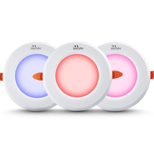 Murphy 7W VIVO 3-in-1 Round LED ConcealPanel Light Color Changing Light (Red/Blue/Pink, Pack of 6) - Image 2