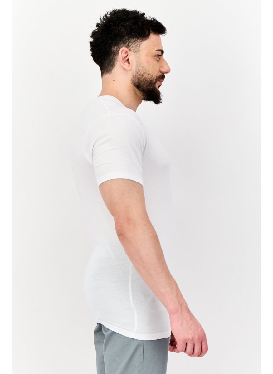 Tommy John - Men 2 Pack V-Neck Short Sleeves Plain T-Shirt, White - Image 1