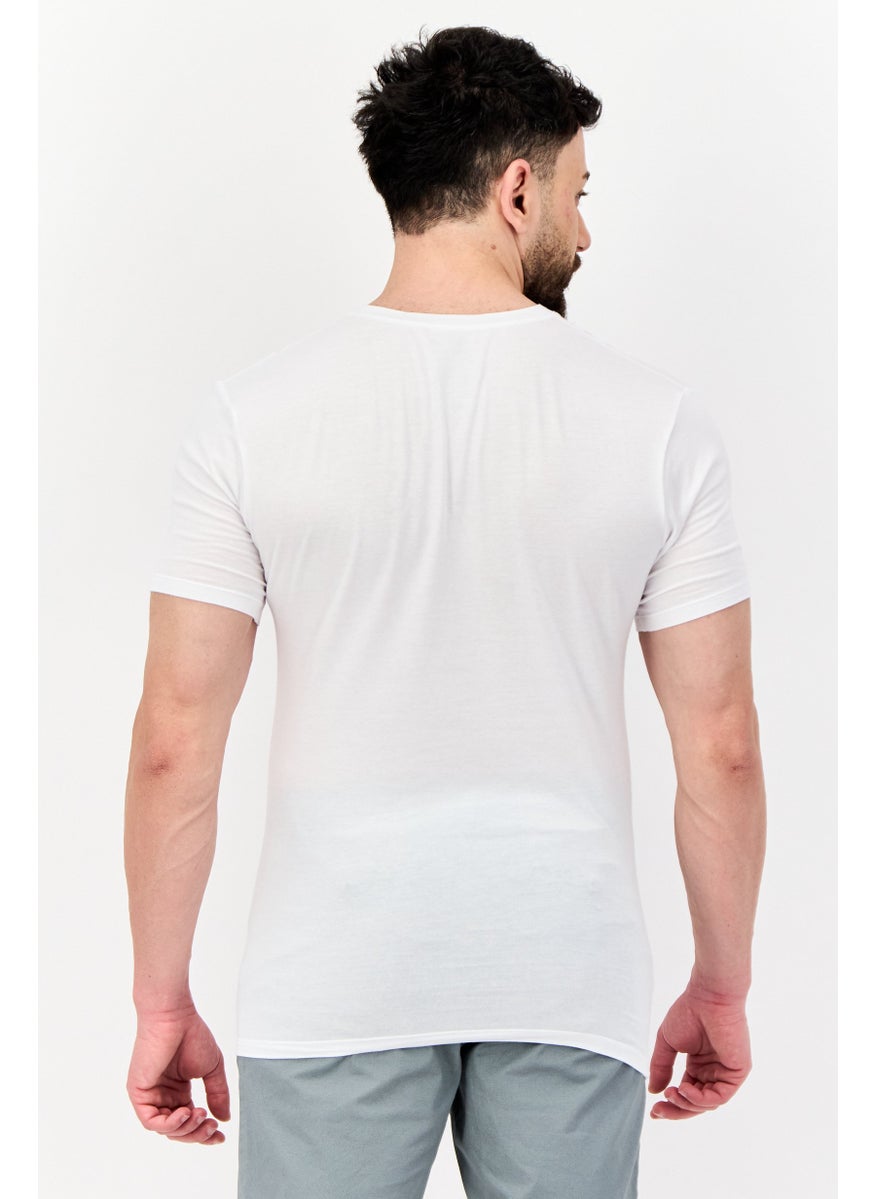 Tommy John - Men 2 Pack V-Neck Short Sleeves Plain T-Shirt, White - Image 1