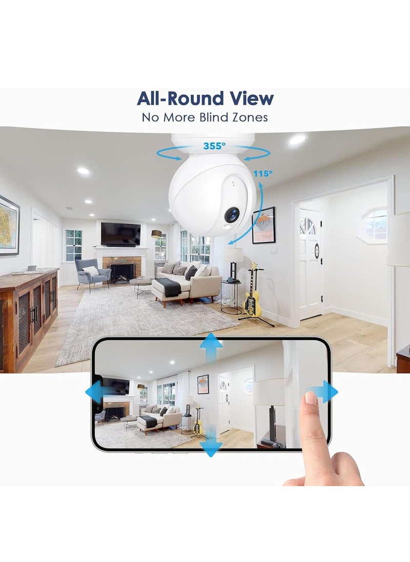 Vimtag Vimtag 8211 4MP CCTV Camera for Home 2.4Ghz WiFi 360 Degree 2.5K Security Camera for Shop Indoor Baby Pet Night Vision 2-Way Audio Cloud Storage/SD Card Support 2 Years Warranty  - Image 3
