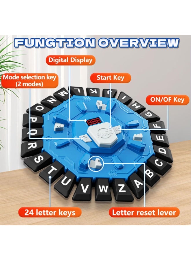 Word Game Family Board Game with Digital Display Timer and 2 Categories Modes Fun Fast-Paced 24-Letter Game for Learning Party Interactive (Blue) - Image 1