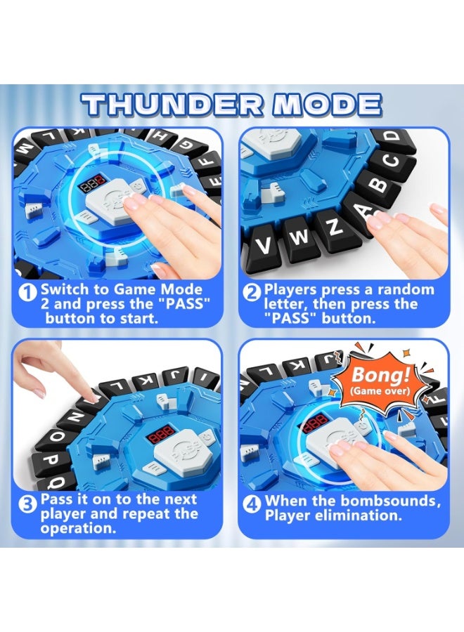 Word Game Family Board Game with Digital Display Timer and 2 Categories Modes Fun Fast-Paced 24-Letter Game for Learning Party Interactive (Blue) - Image 2