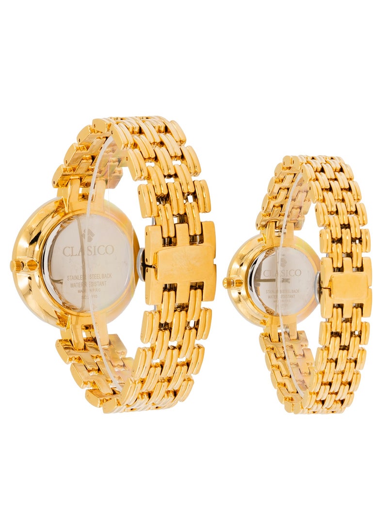 Clasico Eterno Duo – Luxury Gold Couple Watch Set | Minimalist Black Dial | Quartz Movement | Elegant His & Hers Matching Timepiece - Image 4