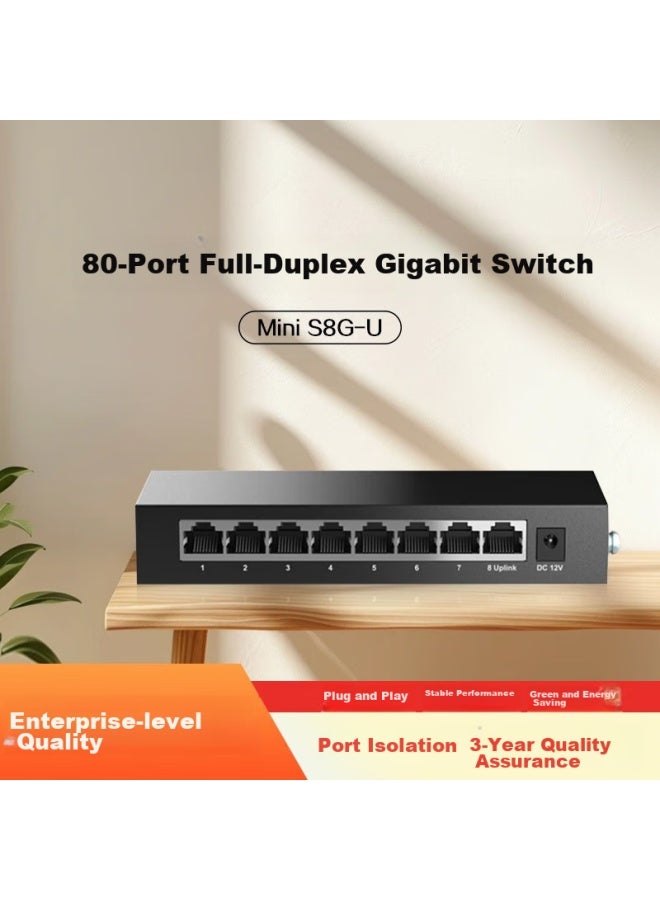 H3c 8-port Gigabit Switch, Unmanaged Enterprise-grade Switch, Monitoring Network Cable Splitter, Home And Dormitory Flow Divider, Mini S8g-u - Image 5