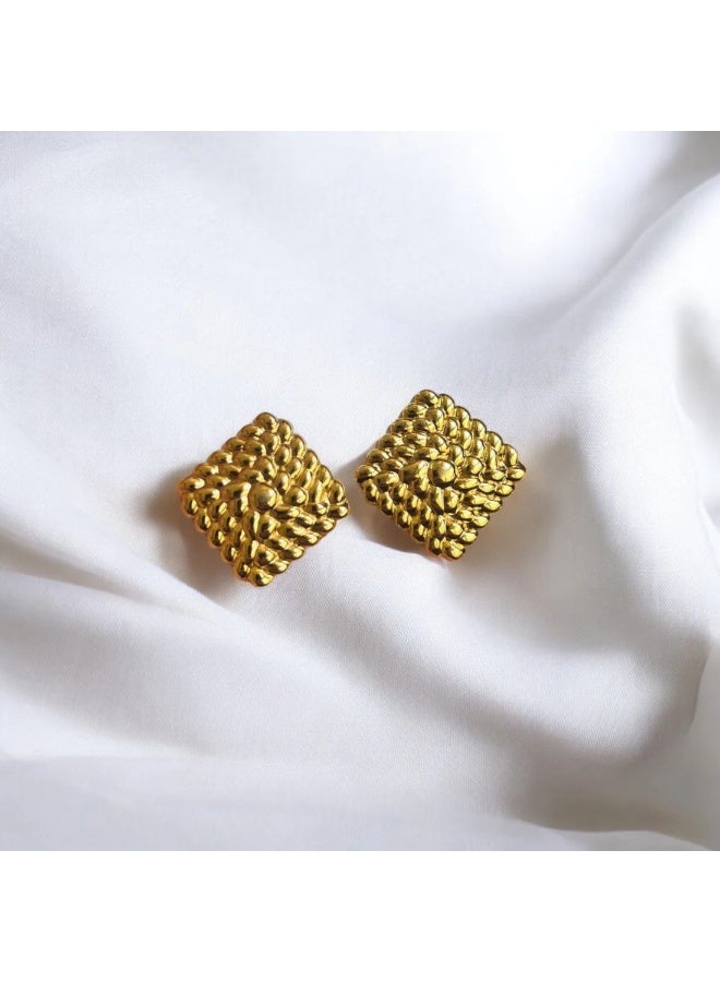 فلفيت أقراط مطلية بالذهب للنساء - مجوهرات أنيقة وخفيفة الوزن، مضادة للحساسية، ومقاومة للتشوه، مثالية للارتداء اليومي أو المناسبات الخاصة - Image 2