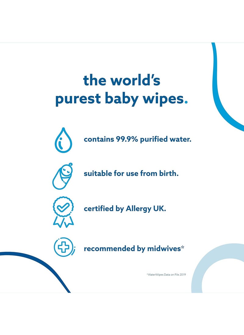 ماركة غير محددة - مناديل الأطفال من Waterwipes Mega Value Box عبوة من 12 كيسًا × 60 منديلًا 720 منديلًا - أبيض - Image 1