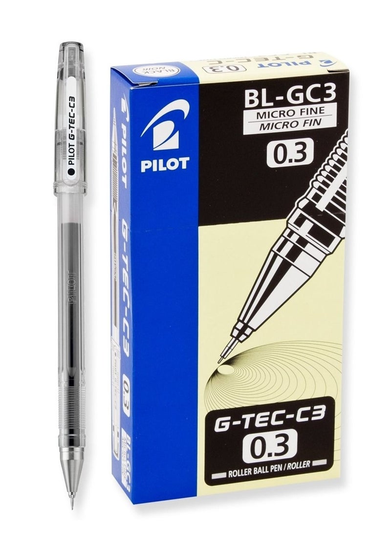 PILOT قلم رولر دقيق 12 قطعة بحبر أسود طرف 0.3 مم - Image 1