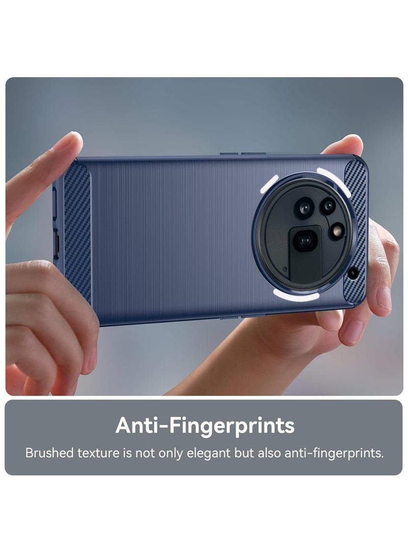 Wtech Nothing Phone (3a) Pro 5G 2025 Silicone Brushed Texture Protective Case Cover - Navy Blue - Image 3