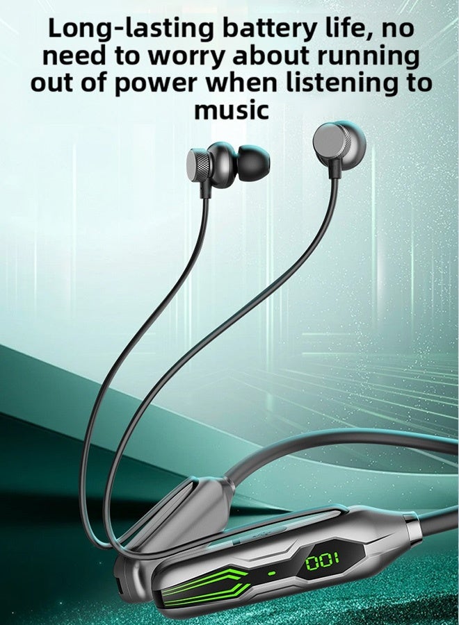 FIMILU Neckband Bluetooth Headset Wireless Headphones 400mAh Fast Charging Large Battery Ear Buds Magnetic Earbuds with Mic Noise Cancelling Earphones Surround Sound Earpods Gaming Gym Travel Earphone for Huawei Samsung Honor Xiaomi Android Apple Headphone - Image 3