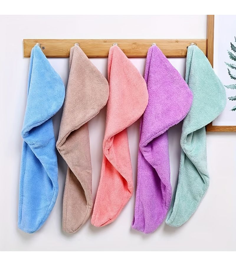 Women's Green Quick Dry Absorbent Towel Head Wrap for Hair Care - Image 5