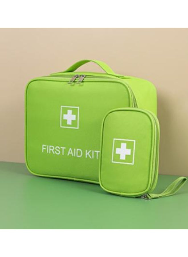 MIXDE First Aid Kit Bags, 2 Pieces First Aid Bag Empty, Portable Travel Empty Medicine Bags, Medicine Storage Bag, Medical Bag for Emergencies, Medicine Pouch for Outdoor Camping Travel Work Bags (Green) - Image 1