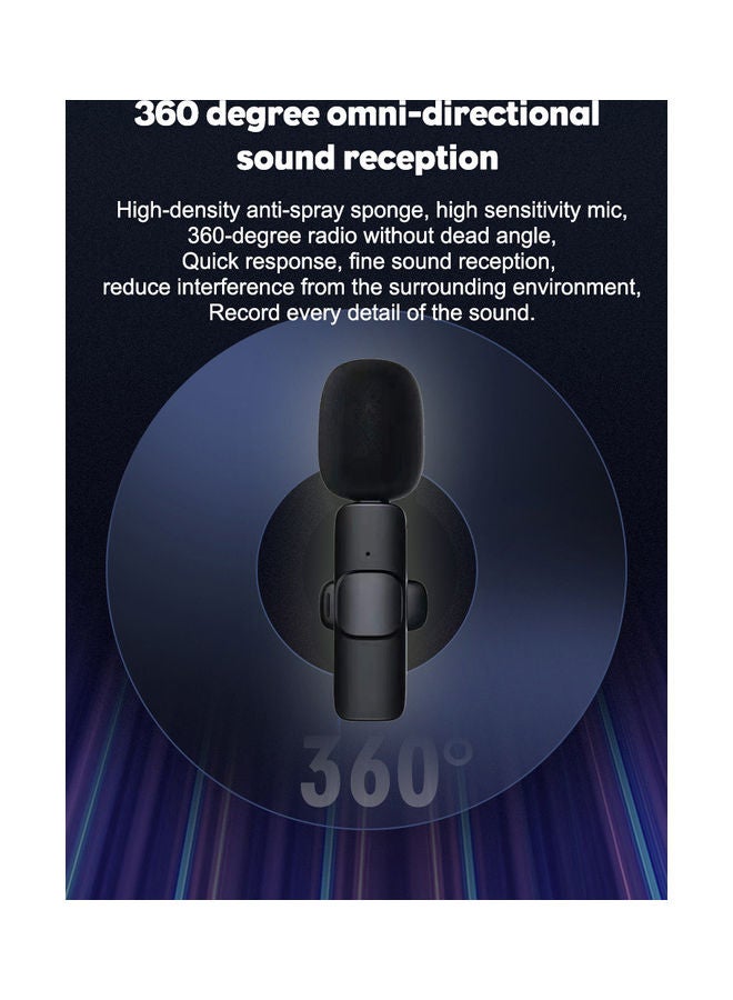 Arabest Wireless Lavalier Portable Microphone Microphones2110145 Black - Image 5