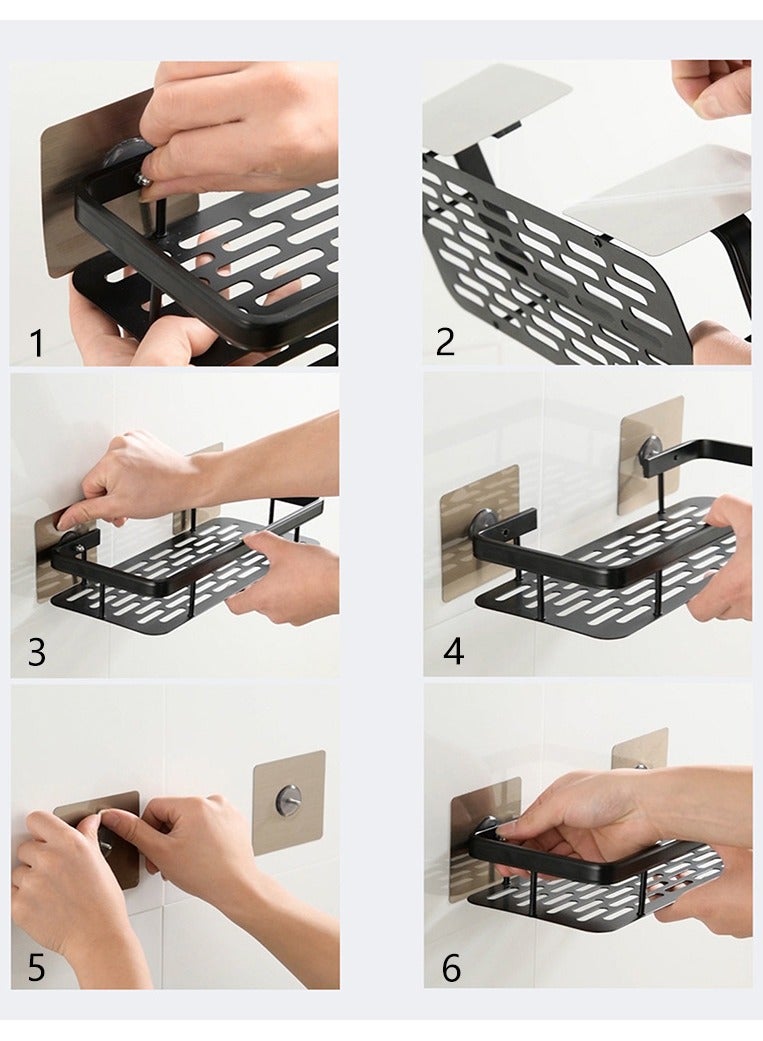 2 Pack Bathroom Shower Rack Corner Shower Storage Rack Anti-Rust Bathroom Shower Storage Basket Wall Organizing Storage Rack Bathroom Basket  - Image 5