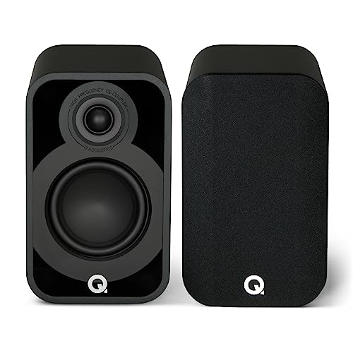 Q Acoustics 5010 Compact Bookshelf Speakers Pair Satin Black - 4.5" Mid/Bass Driver, 1" Tweeter - Stereo System for Home Theater Entertainment Center, Surround Sound TV/Record Player - Image 2