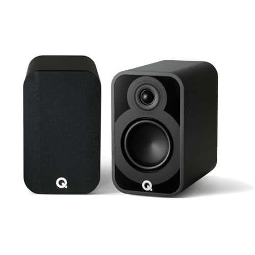 Q Acoustics 5010 Compact Bookshelf Speakers Pair Satin Black - 4.5" Mid/Bass Driver, 1" Tweeter - Stereo System for Home Theater Entertainment Center, Surround Sound TV/Record Player - Image 4