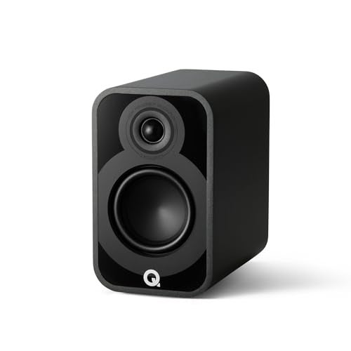 Q Acoustics 5010 Compact Bookshelf Speakers Pair Satin Black - 4.5" Mid/Bass Driver, 1" Tweeter - Stereo System for Home Theater Entertainment Center, Surround Sound TV/Record Player - Image 1