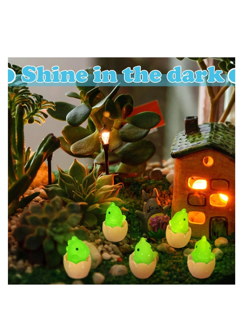 SYOSI 50 Pcs Luminous Mini Dinosaur Toys, Glow in The Dark Dinosaur, Figures Resin Small Dinosaur Figurines Tiny Dino, for Fairy Landscape Garden Aquarium Dollhouse Decor, Party Decorations - Image 3