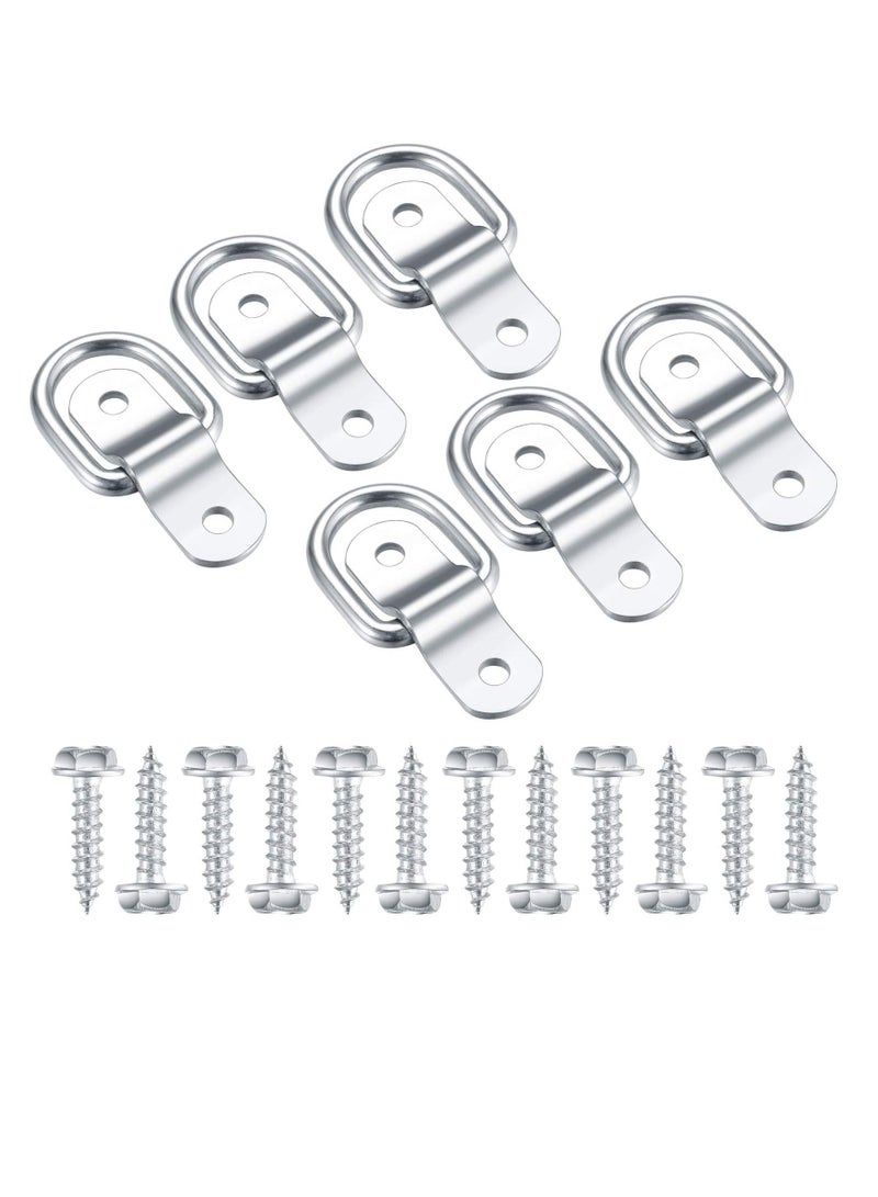 Y&D D Rings Tie Downs, 6 PCS Galvanized Iron Heavy Duty Down Straps Ring, with Mounting Bracket and Screw  - Image 1