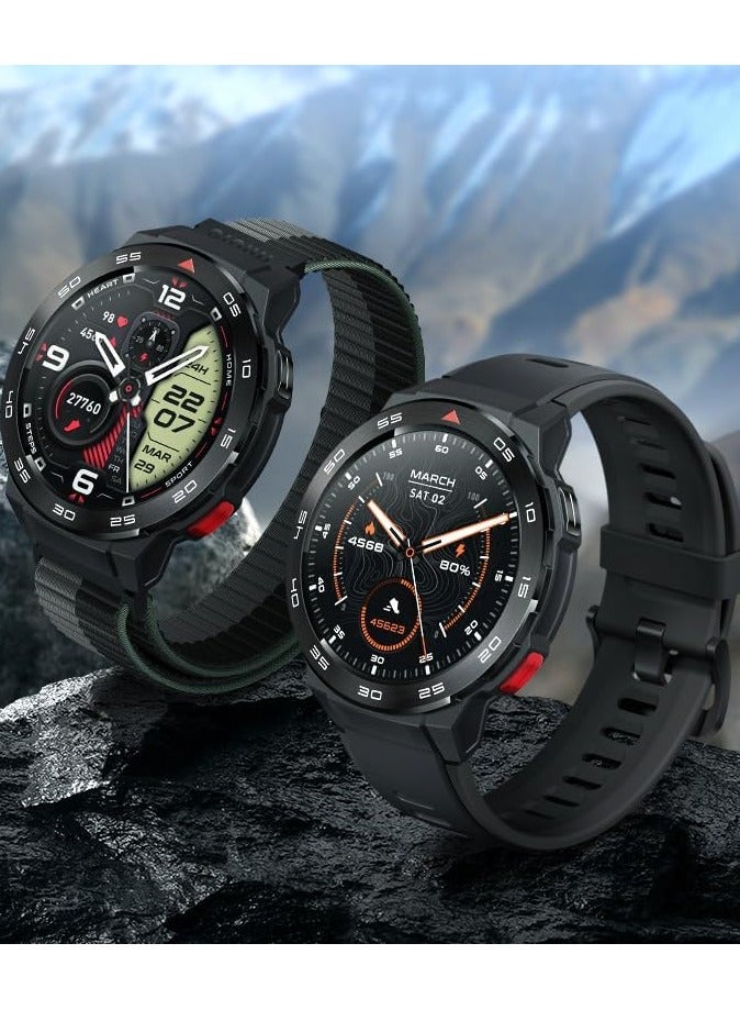 Mibro Smart Watch GS Pro (Black) - 1.43" Amoled Display, Bluetooth Calling, 20 Day Battery Life, 5ATM Waterproof, GPS Positioning, 105 Sports Modes, Heart Rate Monitoring, Sporty Style Strap - Image 2