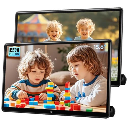 AINAVI 15.6 inch Portable Android Car Headrest TV,Support Phone WiFi Bluetooth SD USB HDMI Connection Car Video Player (4G Ram+64G Rom-2PCS) - Image 1