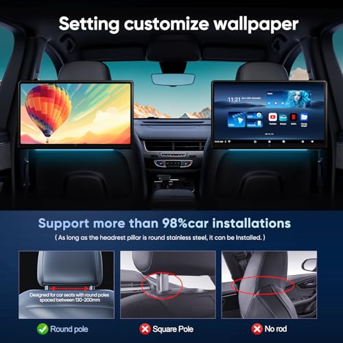 AINAVI 15.6 inch Portable Android Car Headrest TV,Support Phone WiFi Bluetooth SD USB HDMI Connection Car Video Player (4G Ram+64G Rom-2PCS) - Image 5