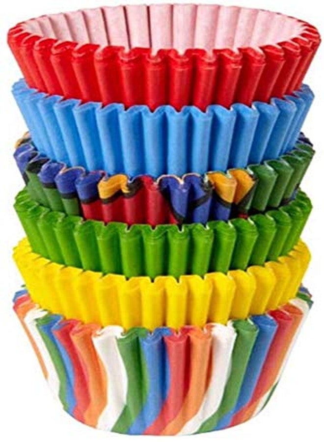 Bakefy� 100 Plain +100 Print Muffin Fancy Color Muffin Paper Cups/Liners (Single/Assorted Color/Prints) - Image 2