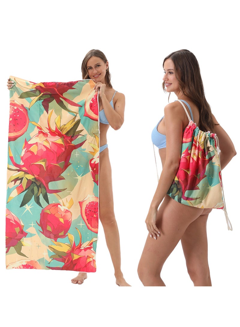 general Creative 2-in-1 Beach Towel, Foldable Printed Beach Towel with Storage Bag Function - Image 3