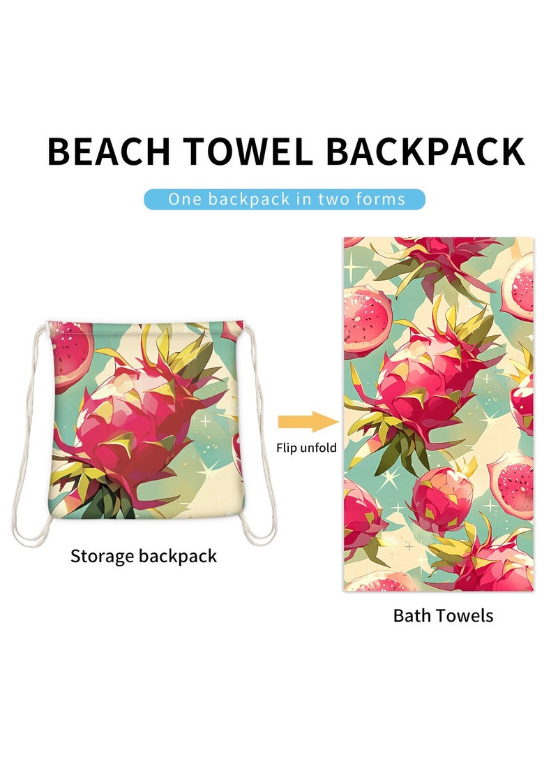 general Creative 2-in-1 Beach Towel, Foldable Printed Beach Towel with Storage Bag Function - Image 4