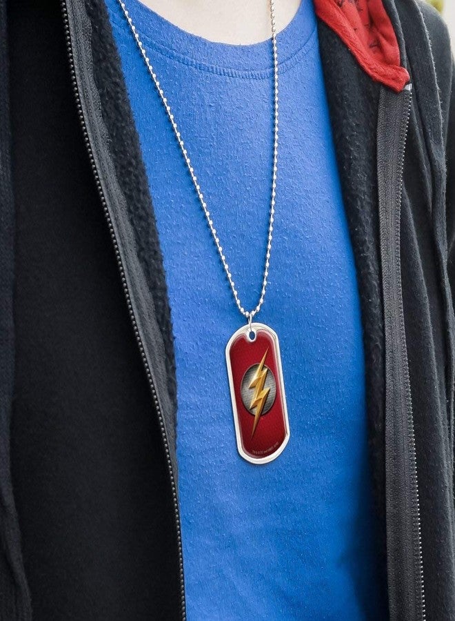GRAPHICS & MORE Justice League Movie Flash Logo Military Dog Tag Pendant Necklace with Chain - Image 3