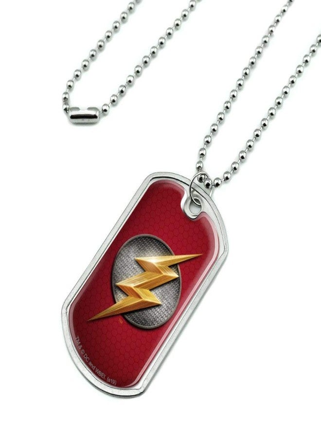 GRAPHICS & MORE Justice League Movie Flash Logo Military Dog Tag Pendant Necklace with Chain - Image 2