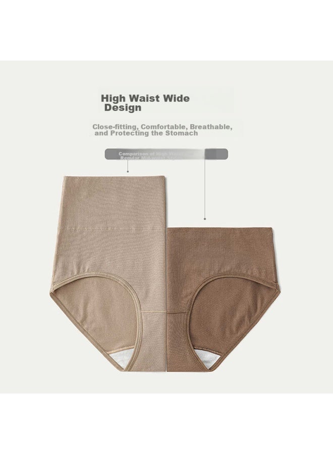YOUNGYELL Youngyell Women's Underwear, Plus Size 200 Jin, High-waist, Pure Cotton, 5a Antibacterial Crotch, For Mothers, Pregnant Women, C-section, Shorts, 4-pack  - Image 5