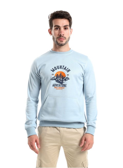 Round Melton Shirt Printed Mountain