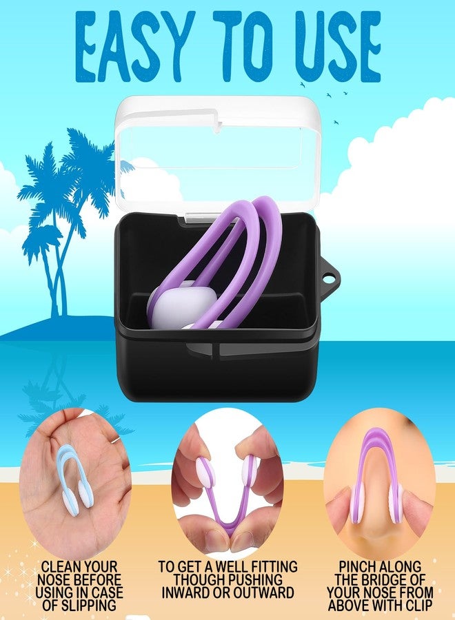 Arrowbash 12 Pcs Swimming Ear Plugs and Nose Clips Reusable Waterproof Silicone Earplugs Nose Guards with Storage Box for Swimmers Pool Beach Bath Surfing Kayaking Colorful Unisex Design - Image 3