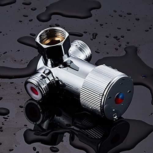 Gangang Thermostatic Mixing Valve,Faucet Water Hot Cold Valves,Inlet G1/2 Male Shower Control Mixer Outlet G1/2 Female with Sealing Ring - Image 3