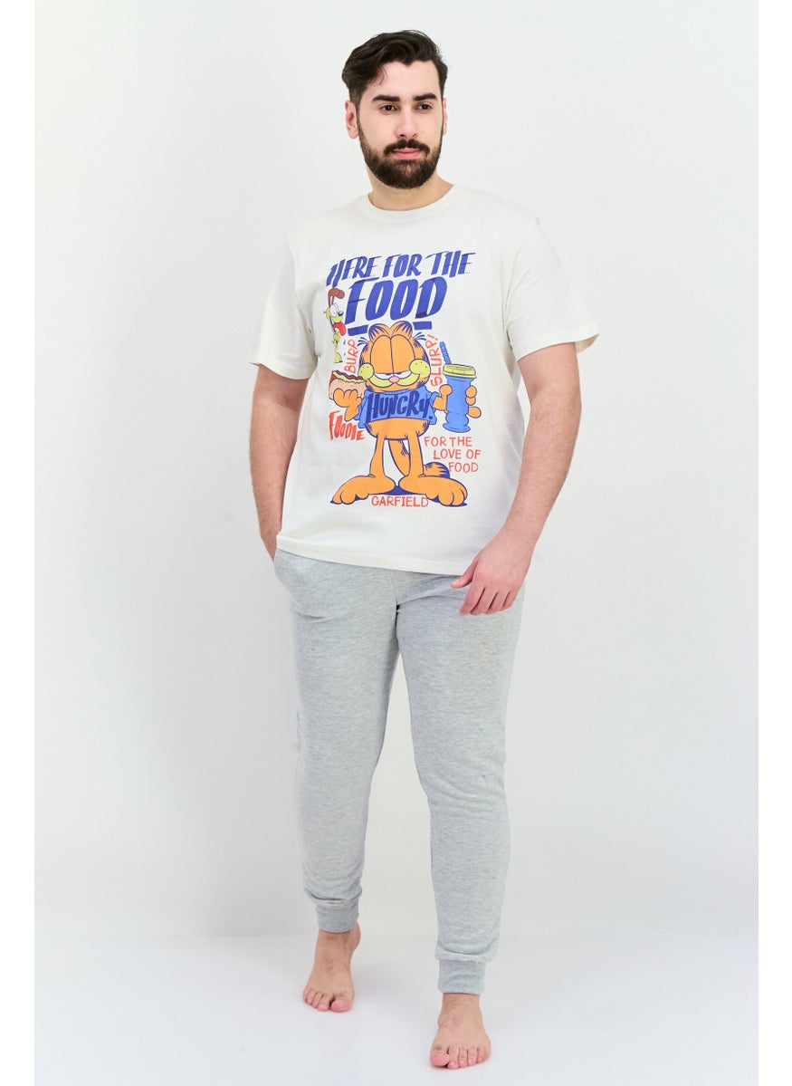 nickelodeon Men Crew Neck Short Sleeve Graphic T Shirt, Off White Combo  - Image 4