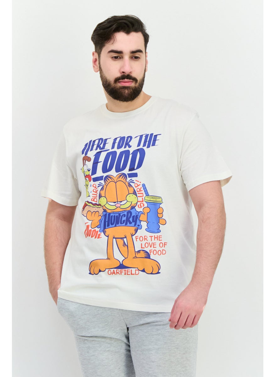nickelodeon Men Crew Neck Short Sleeve Graphic T Shirt, Off White Combo  - Image 1