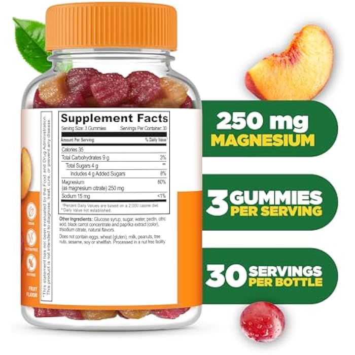 Lifeable Magnesium Citrate Gummies | 250mg Elemental Magnesium from 2,130mg Magnesium Citrate | Great Tasting Magnesium Supplement | Stress Relief Support for Adults | 90 Magnesium Gummies | Lifeable - Image 2