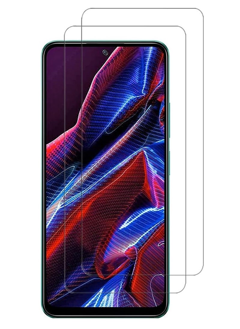 Super 2 Pieces Tempered Glass Screen Protector Clear Designed For Xiaomi Poco X5 Pro Full Screen Coverage And Bubble Free - Image 1