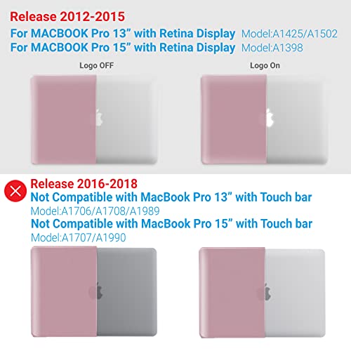 IBENZER Compatible with MacBook Pro 13 Inch Case 2015 2014 2013 end 2012 A1502 A1425, Hard Shell Case with Keyboard Cover for Old Version Apple Mac Pro Retina 13, Rose Gold, R13MPK+1 - Image 3