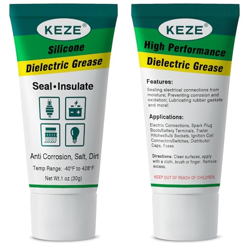 Keze Dielectric Grease Automotive Electrical Grease for Connectors Grasa Dielctrica Battery Terminal Protector Silicone Di Electrical Grease for Ignition Coils Wiring Car Spark Plug 1 Oz2 Pack - Image 1