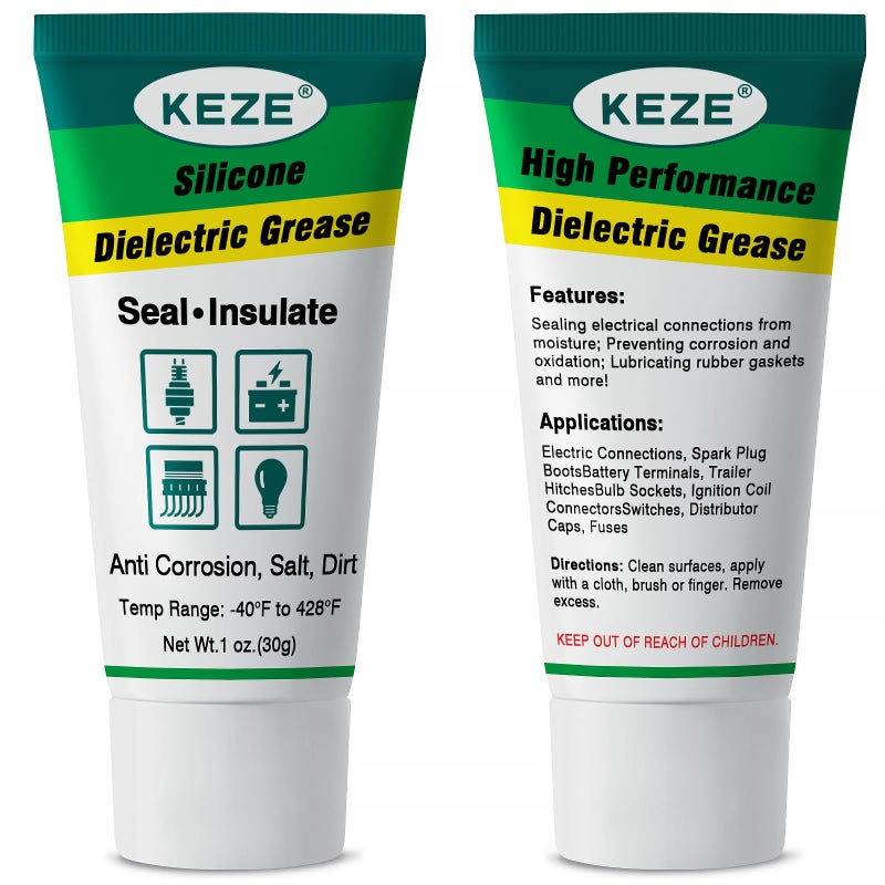 Keze Dielectric Grease Automotive Electrical Grease for Connectors Grasa Dielctrica Battery Terminal Protector Silicone Di Electrical Grease for Ignition Coils Wiring Car Spark Plug 1 Oz2 Pack - Image 3
