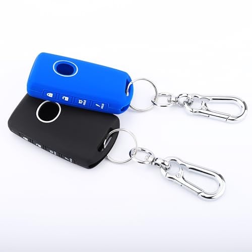 TANDRIVE Key Fob Cover Compatible with 2026 20252019 Mazda CX5 CX30 CX50 CX70 CX90 3 6 CX9 MX5 Miata Silicone 4Button 2Pack Black and Blue - Image 1