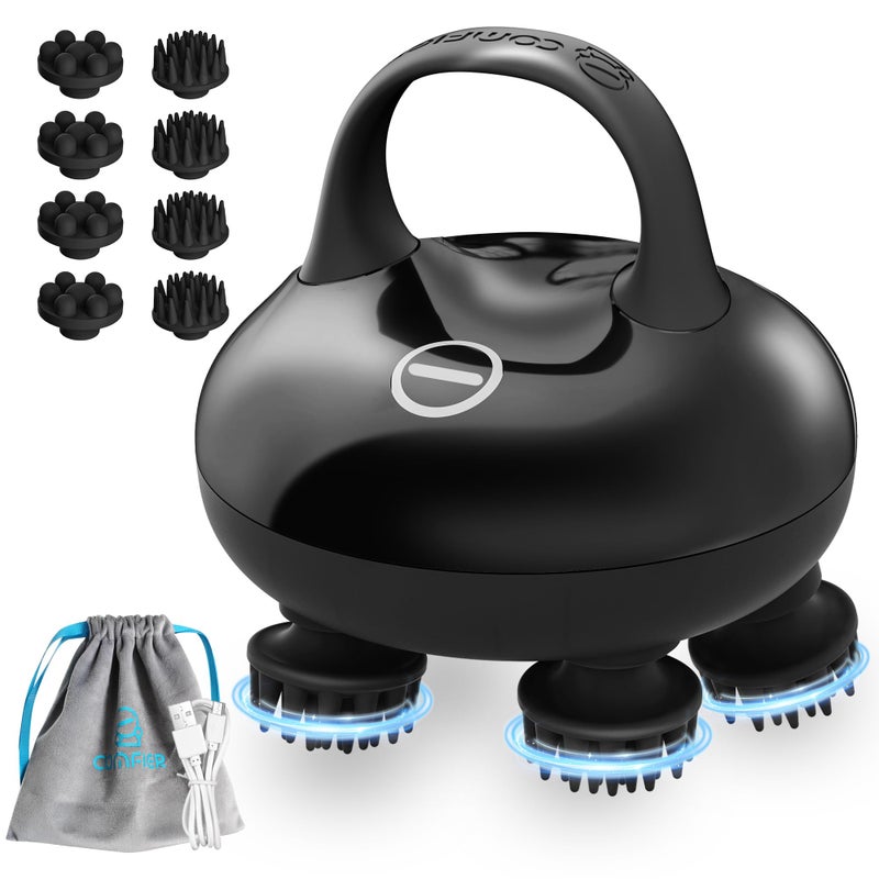 COMFIER Cordless Scalp Massager Hair Growth with 3 kneading Modes GiftsWaterproof Head Massage with 8 Claws for Deep CleansingHead ScratcherBody Massager for Stress ReliefCat Massage
